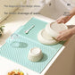3-Piece Beige Silicone Draining Mat Set Kitchen Counter Protector Heat-Resistant Non-Slip Mats Large Medium Small
