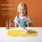 3-Piece Grey Silicone Placemat Set Cloud Shape Non-Slip Heat Resistant Kids Dining Mat
