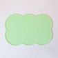 3-Piece Green Silicone Placemat Set Cloud Shape Non-Slip Heat Resistant Kids Dining Mat
