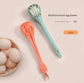 Red  2-Piece 3-in-1 Multi-Functional Egg Whisk & Food Tongs Set