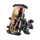 Black Motorcycle Phone Holder 4-Axis Shockproof Anti-Shake Mount for Navigation