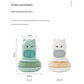 Green Cartoon Press Dishwashing Brush with Replaceable Sponge Heads Kitchen Pot Cleaner