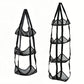 Black 3-Layer + 4-Layer Hanging Mesh Storage Bag Set for Balls Toys and Sports Gear
