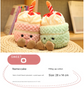 Blue Cute Birthday Cake Plush Toy Strawberry Layered Cake Pillow Birthday Gift