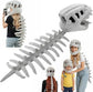 120CM White Funny Dinosaur Skeleton Plush Headwear – Quirky Bone Fossil Plushie Hat & Huggable Doll for Party Costumes and Birthday Gifts