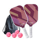 Fantasy Purple Striped Fiberglass Pickleball Paddle Set – 4 Balls & 2 Lightweight Shock-Absorbing Rackets  with Versatile Carry Bag for Outdoor Play