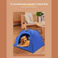 Grey All-Weather Portable Pet Tent with Dual-Sided Cushion & Insect-Proof Mesh – S Size 40 x 40 x 35 cm, Waterproof & Sun-Proof Outdoor Four Corner Dome Kennel for Dogs & Cats Travel Camping