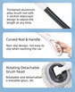 Professional Telescopic(55-120cm) Car Microfiber Wash Mop - 90° Rotating Detachable Brush Head, 15° Ergonomic Curved Rod & Handle - Durable Aluminum Alloy Chenille Brush for Car, Home and Window Cleaning