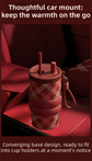 Red British Equestrian Plaid 710ML Insulated Travel Mug with Dual-Drink Lid, Straw & Straw Cap - 316 Stainless Steel Car Coffee Tumbler with Tea Water Separator Ball and Matching Protective Sleeve (Delux Gift Box)
