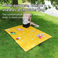 2-in-1 Foldable 145 x 200CM Outdoor Picnic Mat and Storage Handled Bag with Red Sunflower Pattern & 4 Ground Stakes - Portable Waterproof Camping Blanket Travel Picnic Rug for 3-4 People Outdoor use