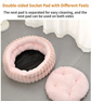 White Plush Round Pet Bed with Gap Entry & Removable Cushion S Size - Thickened Warm Anti Slip Cats and Dogs Donut Nest for All Seasons, Cozy and Soft Sleeping Bed for Home Use, L Size 60*60*15CM