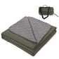 200 x 140cm Dark Green Large Double Layer Waterproof Thick Fleece Camping Blanket Picnic Mat, Portable Travel Ground Mat with Shoulder Carry Bag for Hiking Travel Indoor Outdoor Use