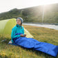 210 x 75cm Blue Portable Envelope Camping Sleeping Bag 1.3kg Thickened Warm Sleeping Bag with Carry Bag, Convertible Blanket Design & 4 Seasons Cold Weather or Warm for Hiking Travel Indoor Outdoor Use