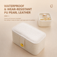 Pink Waterproof PU Leather Jewelry Travel Case with Removable Ring Tray, Portable Mini Jewelry Organizer Box for Rings Earrings Necklaces Lipstick