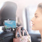 4 Pack Silver Car Headrest Hook with Phone Holder for Purses Bags and 4-6.5 Inch Smartphones, Universal 360 Rotation Back Seat Storage Hook and Mobile Stand