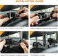 4 Pack Silver Car Headrest Hook with Phone Holder for Purses Bags and 4-6.5 Inch Smartphones, Universal 360 Rotation Back Seat Storage Hook and Mobile Stand