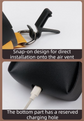 2-Pack Black Car Air Vent Leather Storage Pockets with Soft Velvet Lining & Vent Clip - Compact Hanging Organizer Storage Bag, Charging Cable Access and Open-top Design for Phone Keys Sunglasses and Bottles