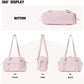 Pink Women’s Fluffy Nylon Gym Travel Tote Bag and Coin Purse Set - Side Drawstring Cup Holder, Front / Back Zipper Pockets and Wet & Dry Separation, Large Capacity and Lightweight 11.7 x 4.2 x 8"