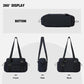 Black Women’s Fluffy Nylon Gym Travel Tote Bag and Coin Purse Set - Side Drawstring Cup Holder, Front / Back Zipper Pockets and Wet & Dry Separation, Large Capacity and Lightweight 11.7 x 4.2 x 8"