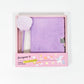 Purple Plush A5 Notebook and Pom Pom Pen Gift Box with Privacy Lock & Key - Soft Faux Fur Diary, Secure Personal Journal, Perfect Gift-Ready Stationery for Girls and Teens