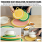 3-Piece Watermelon Inspired Kitchen Heat Resistant Set with 18cm & 30cm Round Cotton Rope Woven Trivets + 1 Pair Duckbill Oven Mitt - Foldable Table Protection Mats and Red Polka Dot Cooking Gloves, Perfect for Home Baking and Cooking Lover