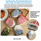 3-Piece Watermelon Inspired Kitchen Heat Resistant Set with 18cm & 30cm Round Cotton Rope Woven Trivets + 1 Pair Duckbill Oven Mitt - Foldable Table Protection Mats and Red Polka Dot Cooking Gloves, Perfect for Home Baking and Cooking Lover