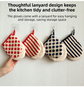 3-Piece Avocado Inspired Kitchen Heat Resistant Set with 18cm & 30cm Round Cotton Rope Woven Trivets + 1 Pair Duckbill Oven Mitt - Foldable Table Protection Mats and Green Polka Dot Cooking Gloves, Perfect for Home Baking and Cooking Lover
