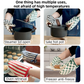 3-Piece Lemon Inspired Kitchen Heat Resistant Set with 18cm & 30cm Round Cotton Rope Woven Trivets + 1 Pair Duckbill Oven Mitt - Foldable Table Protection Mats and Black Polka Dot Cooking Gloves, Perfect for Home Baking and Cooking Lover