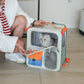 Orange and Grey Large Space Pet Carrier Backpack – Foldable Cat Carrier Bag with Breathable Side Mesh & View Window, Storage Pocket and Removable Bottom Pad for Dog and Cat, 42 x 36 x 27CM