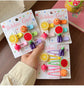 8-Piece Fruit Resin Hair Accessories Set with 5-Type Fruit Hair & Ear Clips, Hair Ties, Pearl Bracelet and Necklace, Cute Colourful Summer Fruity Headwear Kit for Daily Wear, Party Styling and Girls Gift Giving