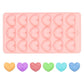2-Pack Pink 18 Cavity Heart Chocolate Flexible Silicone Nonstick Mould with 3 Heart Shapes - Oven Freezer Safe, Easy Release & Clean Dessert Tray for Candy Mousse Jelly Cake Baking