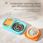 2 pcs  Grey and White Cat Feeding Station with Water Dispenser &  Slow Feeder Bowl Plus Cat Scratching Mat Set Brown 40x60cm Pet Dining and Furniture Protection Bundle