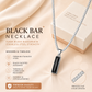 Black Zircon Bar Pendant Necklace 45cm+5cm for Men, Stainless Steel Cuban Chain Necklace, Minimalist Hip Hop Street Style Jewellery