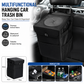 Black small size 15*17*25cm Car Trash Bin with Oxford Cloth Construction - Foldable Hanging Car Organizer, Waterproof Washable Lining, Flip Top Lid, Multi Purpose Storage Bin for Car Interior Travel and Daily Driving