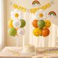 2 Pack Daisy Birthday Balloon Table Centerpiece Set（"Happy Birthday" letter style and pale Orange balloon style）, 10 Inch Latex Balloons with Smiley Flower Topper,  Birthday Party Decoration for First Birthday & Celebration Events