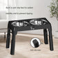 Black Adjustable Elevated Dog Bowl Stand with Stainless Steel Double Bowls, Foldable Raised Pet Feeding Station for Medium & Large Dogs, Anti-Slip Height Adjustable Food and Water Feeder