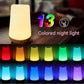 White LED Rechargeable Night Light with 13 Colors – 1200mAh Touch Bedside Lamp & Portable Ambient Lighting