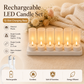 LED Rechargeable Flameless Candle Night Light Set (12 Units, with Lampshade)– USB Charging Decorative Tea Light Ambient Lighting for Christmas & Home Decor