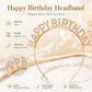 Golden Happy Birthday Rhinestone Headband - Alloy Party Hair Accessory with Sparkling Letters, Lightweight Design for Celebrations and Photo Props