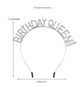 Silvery Birthday queen Rhinestone decorative headband - Alloy Letter Hair Accessory with Sparkling Crystals for Women and Girls, Party Photo Prop and Celebration Gift