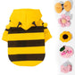 Size L Bee Fleece Hoodie Jumper for Small Dogs & Cats with 5 Hair Clips - Winter Warm Pet Apparel Australia