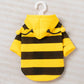 Size L Bee Fleece Hoodie Jumper for Small Dogs & Cats with 5 Hair Clips - Winter Warm Pet Apparel Australia