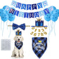 Blue Pet Birthday Party Decoration Set Dog Birthday Bandana Hat Bow Tie Balloons and Happy Birthday Banner Kit