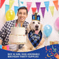 Blue Pet Birthday Party Decoration Set Dog Birthday Bandana Hat Bow Tie Balloons and Happy Birthday Banner Kit