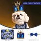 Blue Pet Birthday Party Decoration Set Dog Birthday Bandana Hat Bow Tie Balloons and Happy Birthday Banner Kit