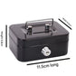 Gray Lockable Metal Cash Box with Coin Slot Portable Money Storage Box Small Savings Bank Key Lock Cash Holder Organiser for Coins Notes Home Office Use 115x85x58mm