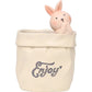 Creative Animal-Themed "Paper Bag" Pen Holder (Rabbit) — Resin Desktop Organizer | Cute Cartoon Pencil Cup, Planter, & Storage Container | Home & Office Desktop Decor