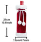 2 Pack Green Christmas Velvet Wine Bottle Covers with Faux Fur Trim Reusable Wine Bottle Gift Bags for Holiday Table Decor and Christmas Party Decorations