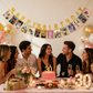30th Birthday Photo Banner Garland, Gold Happy Birthday Photo Display Banner, DIY Party Backdrop Decoration