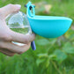 Pink Portable Pet Water Bottle with Foldable Drinking Bowl, 285ml Travel Dog Water Dispenser for Walking Hiking and Outdoor Adventures